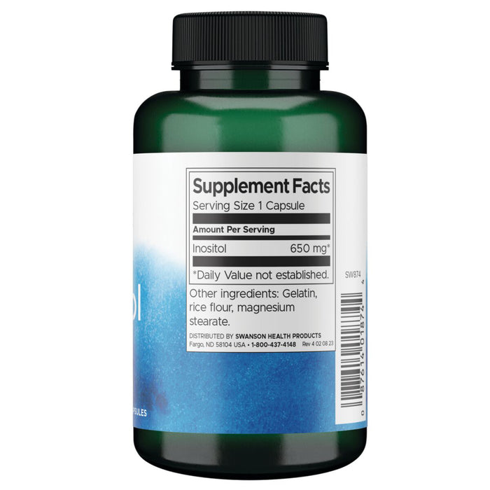 Swanson Suplemento de Inositol 650 mg, 100 cápsulas