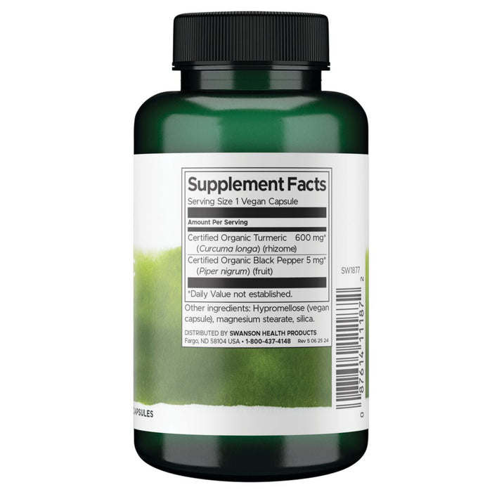 Swanson Suplemento de Cúrcuma y pimienta negra, 90 cápsulas
