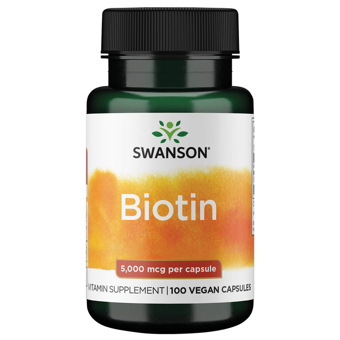 Swanson Suplemento Biotina (Vitamina B7) 5,000 mcg, 100 Cápsulas