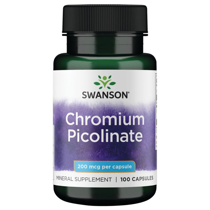 Swanson Suplemento de Picolinato De Cromo 200 Mg, 100 cápsulas