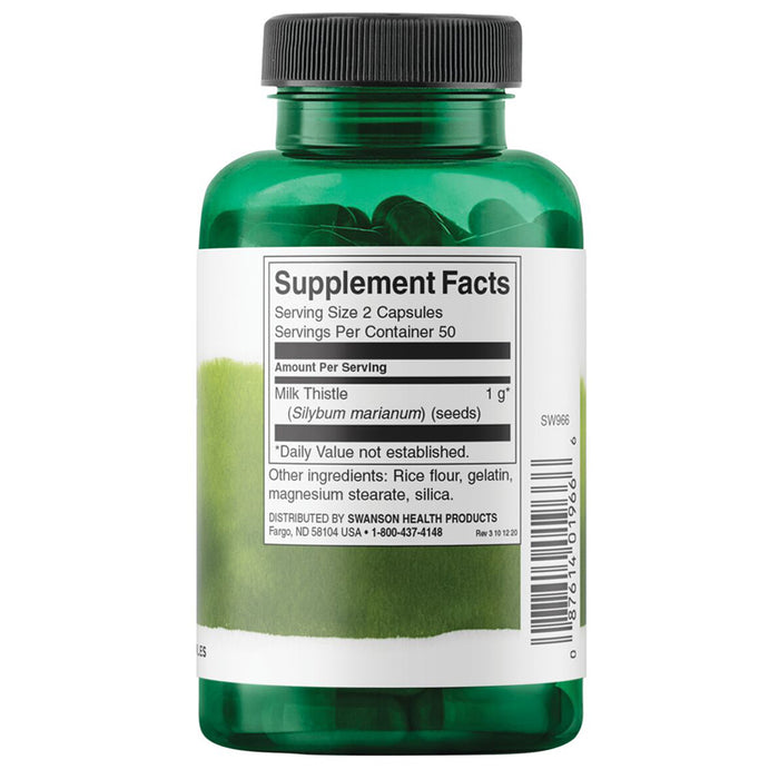 Swanson Suplemento Cardo mariano Full Spectrum 500 Mg, 100 Cápsulas