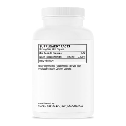 Thorne Suplemento de Niacinamida, 500 mg por cápsula, 180 cápsulas para 6 meses