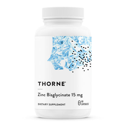 Thorne Suplemento de Bisglicinato de zinc, 15 mg por cápsula, 60 cápsulas para 2 meses