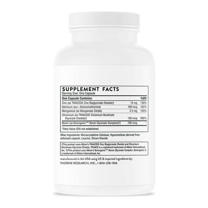 Thorne Suplemento Trace Minerales 90 cápsulas para 3 meses