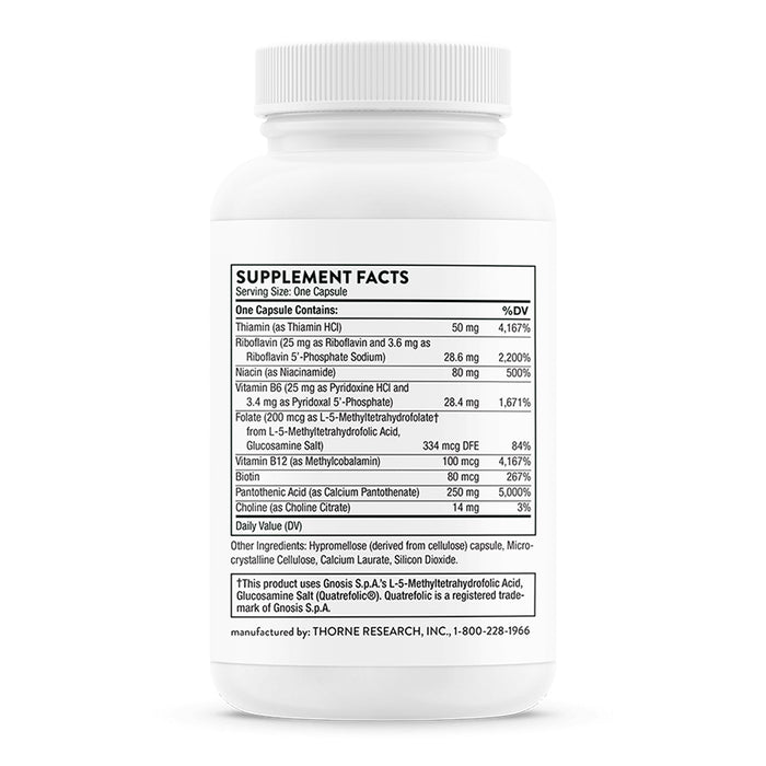 Thorne Suplemento Stress B-Complex, 60 cápsulas para 2 meses