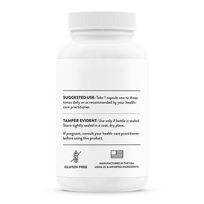 Thorne Suplemento Corteza suprarrenal, 50 mg por cápsula, 60 cápsulas