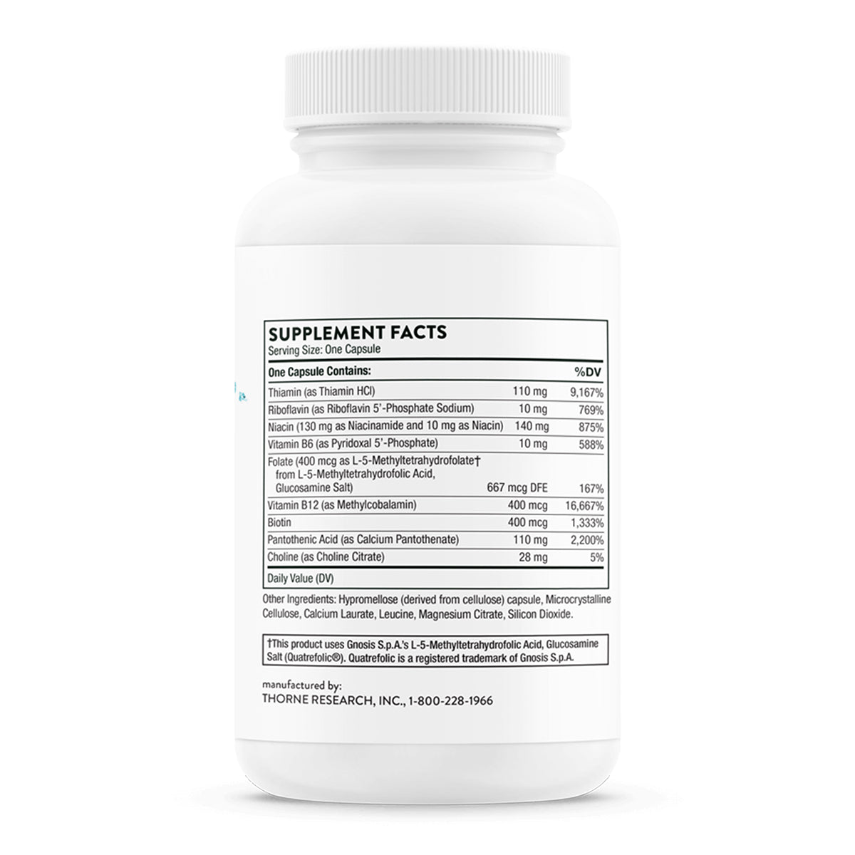 Thorne Suplemento Complejo B Básico, 60 Cápsulas
