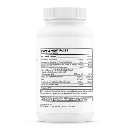 Thorne Suplemento Complejo B Básico, 60 Cápsulas