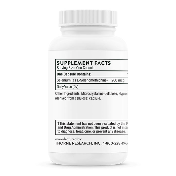 Thorne Suplemento de Selenio200 mcg, 60 cápsulas