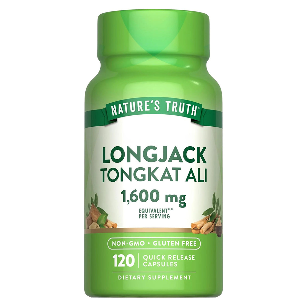 Nature's Truth Suplemento Longjack Tongkat Ali 1600 mg, 120 cápsulas para 2 meses