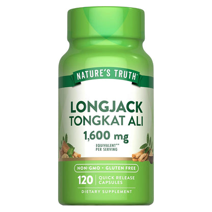 Nature's Truth Suplemento Longjack Tongkat Ali 1600 mg, 120 cápsulas para 2 meses