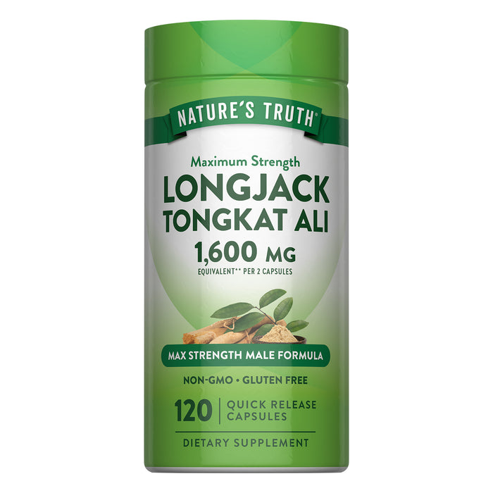 Nature's Truth Suplemento Longjack Tongkat Ali 1600 mg, 120 cápsulas