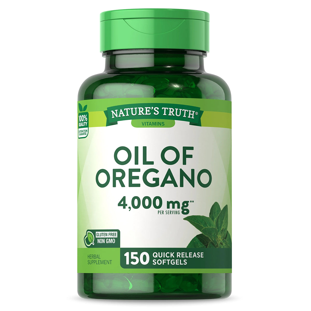 Nature's Truth Suplemento Aceite de orégano 4000mg, 150 cápsulas para 2 meses