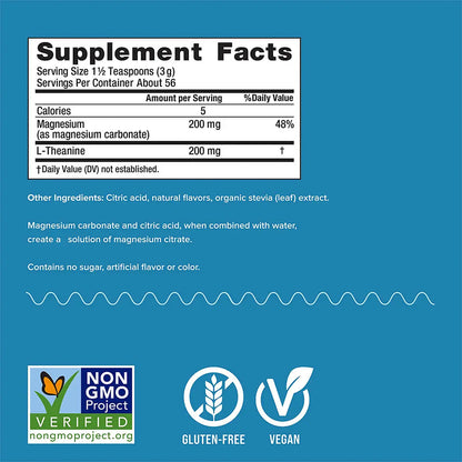 Natural Vitality CALM MIND Suplemento de Magnesio con L-teanina, 6 oz (168g) sabor miel y manzanilla