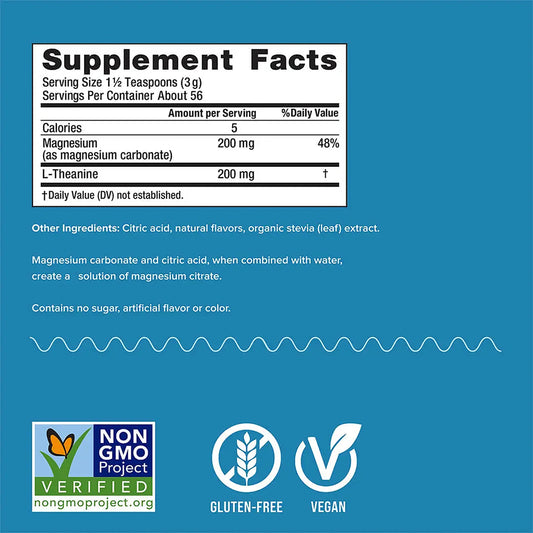 Natural Vitality CALM MIND Suplemento de Magnesio con L-teanina, 6 oz (168g) sabor miel y manzanilla