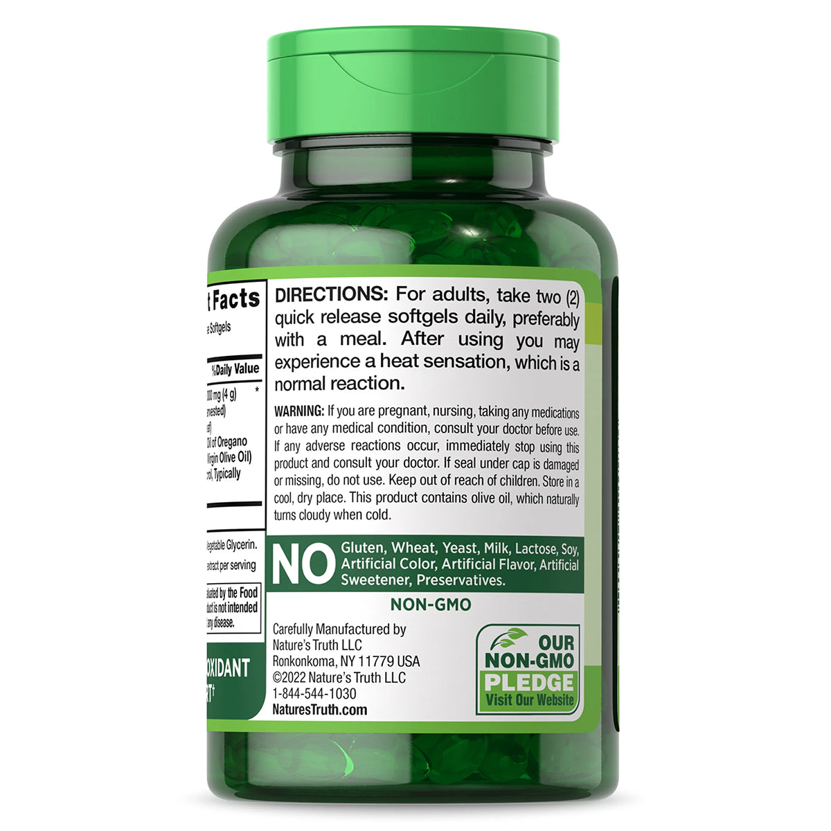 Nature's Truth Suplemento Aceite de orégano 4000mg, 150 cápsulas para 2 meses