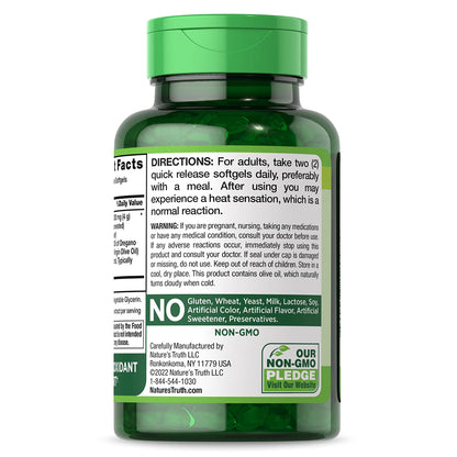 Nature's Truth Suplemento Aceite de orégano 4000mg, 150 cápsulas para 2 meses