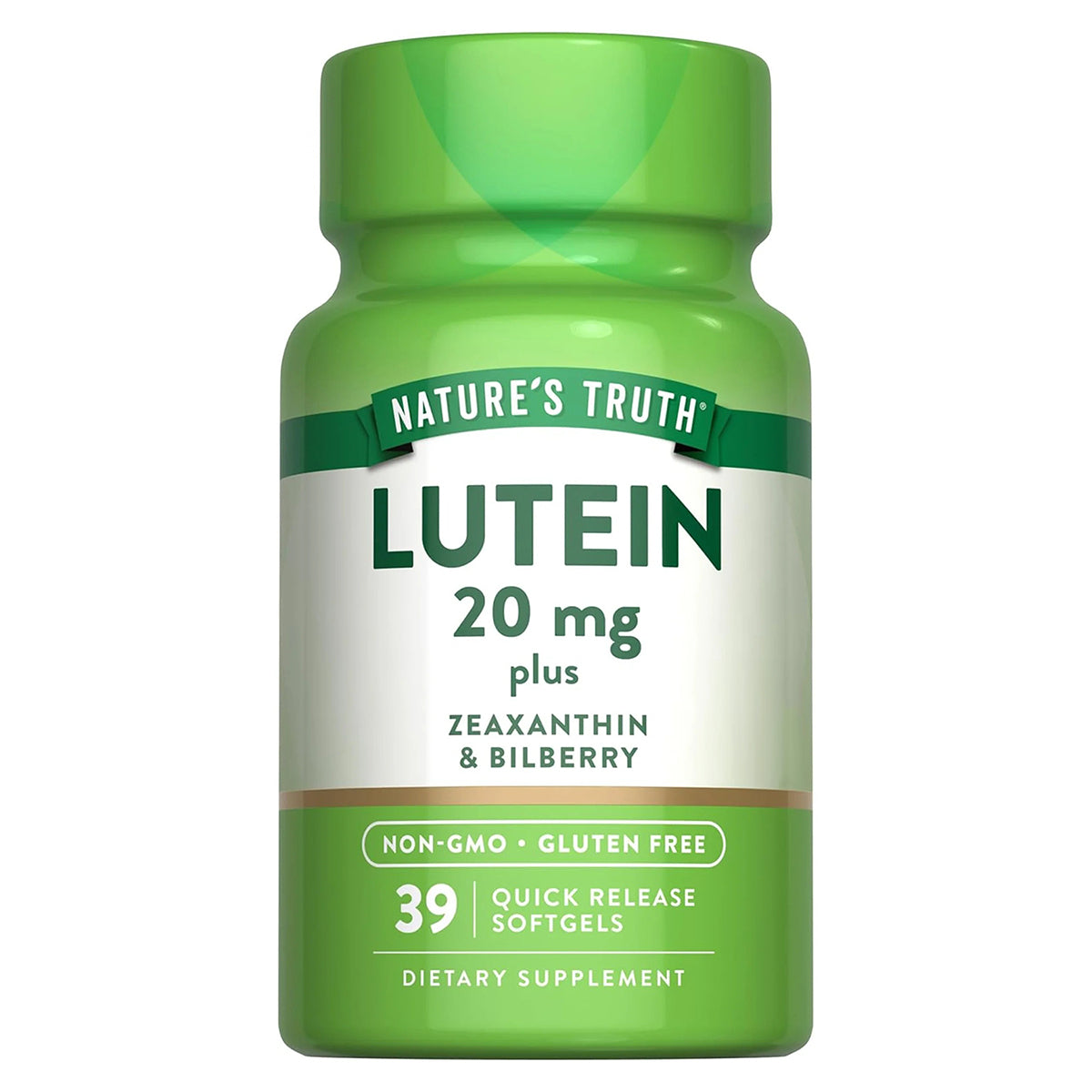 Nature's Truth Suplemento de Luteína con Zeaxantina, Arándano, 39 cápsulas para 1 mes