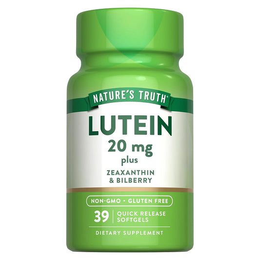 Nature's Truth Suplemento de Luteína con Zeaxantina, Arándano, 39 cápsulas para 1 mes