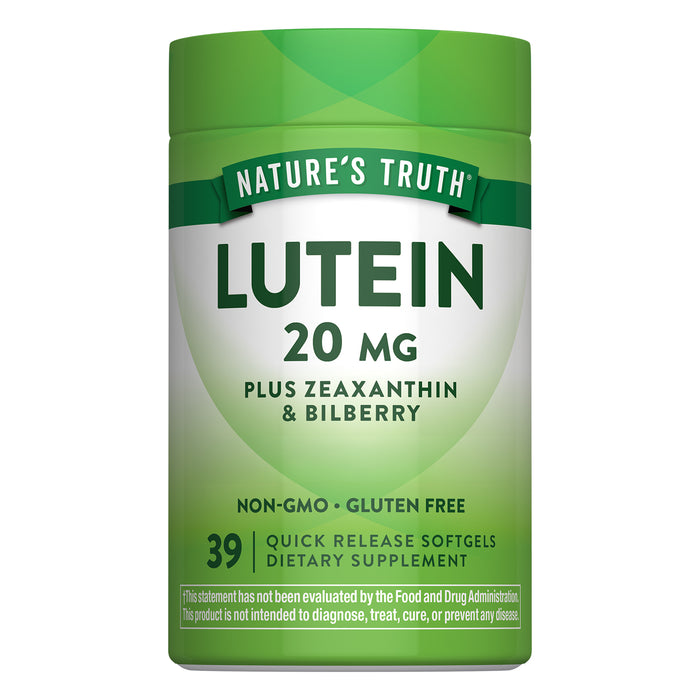 Nature's Truth Suplemento de Luteína con Zeaxantina y Arándano, 39 cápsulas