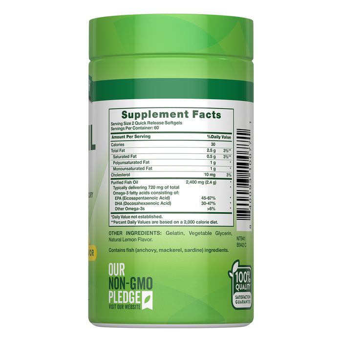 Nature's Truth Suplemento de Omega 3 - 2400 mg, 120 cápsulas