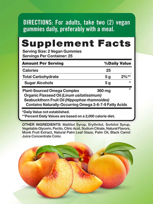 Nature's Truth Suplemento de Omega 3-6-7-9, Origen vegetal, 50 gomitas