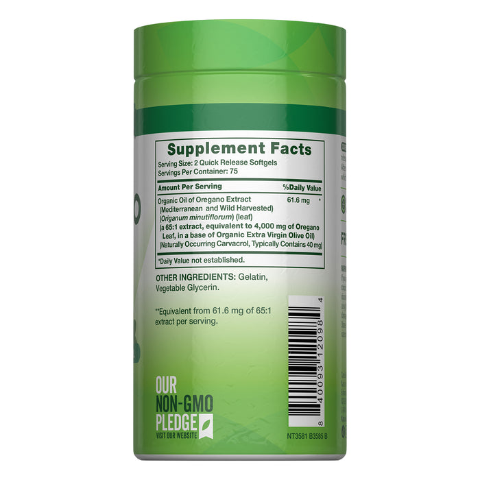 Nature's Truth Suplemento Aceite de orégano 4000mg, 150 cápsulas