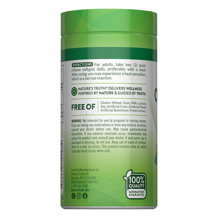 Nature's Truth Suplemento Aceite de orégano 4000mg, 150 cápsulas