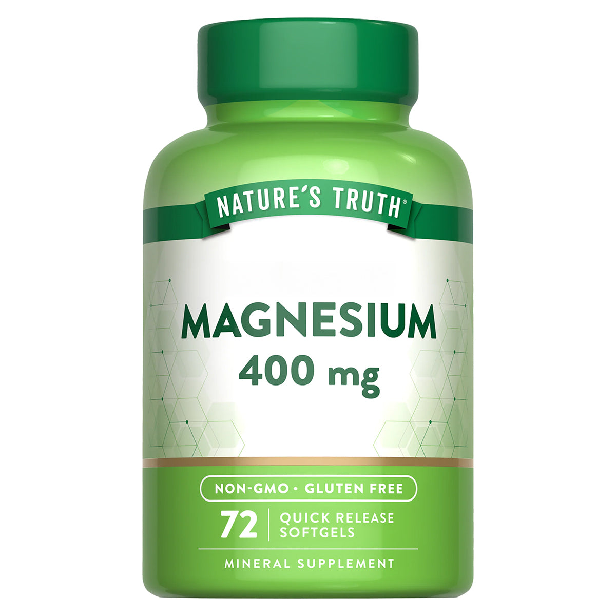 Nature's Truth Suplemento de Magnesio 400 mg, Fuerza extra, 72 cápsulas para 2 meses