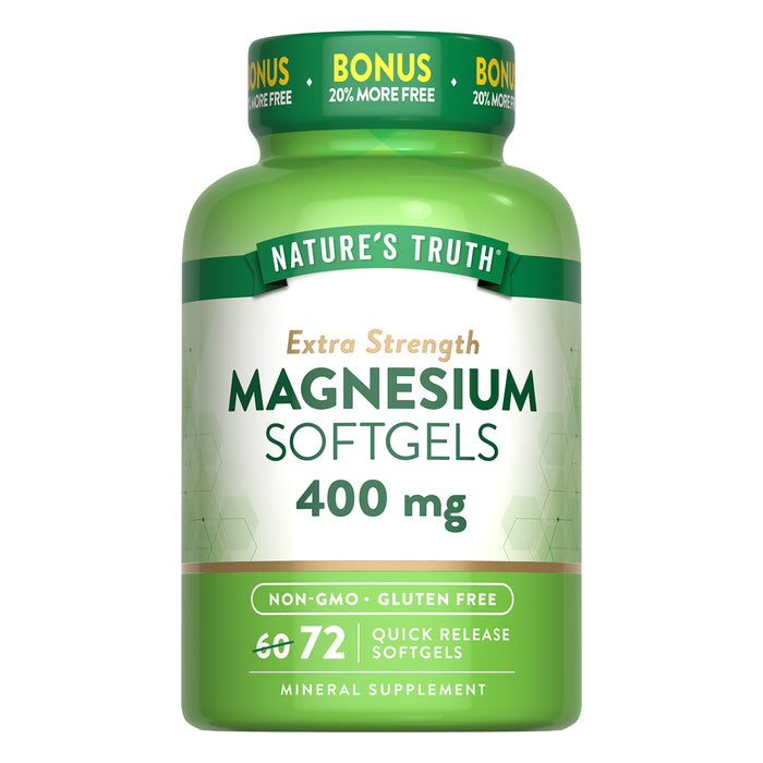Nature's Truth Suplemento de Magnesio 400 mg, 72 cápsulas
