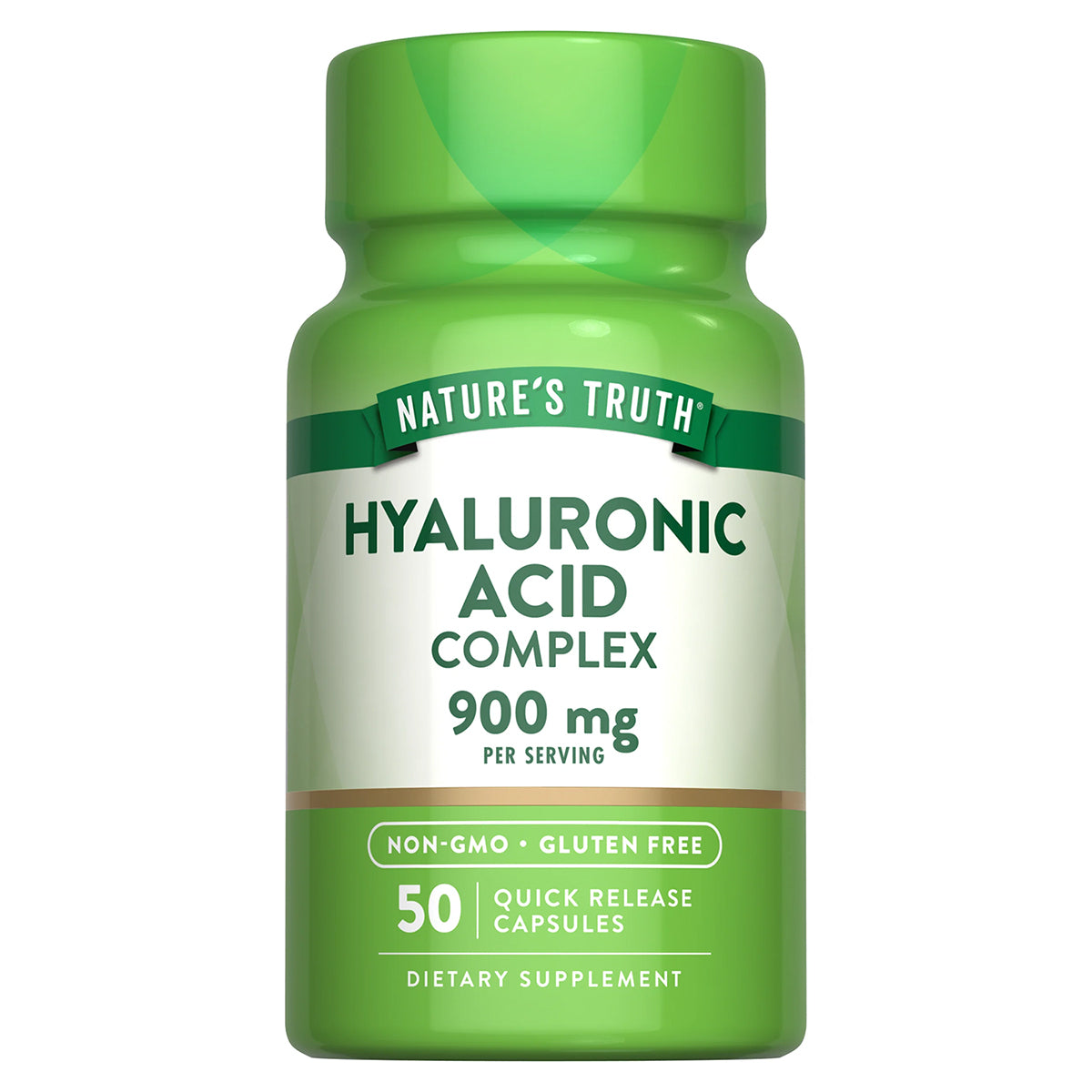 Nature's Truth Suplemento Complejo de ácido hialurónico 900 mg, 50 cápsulas para 1 mes