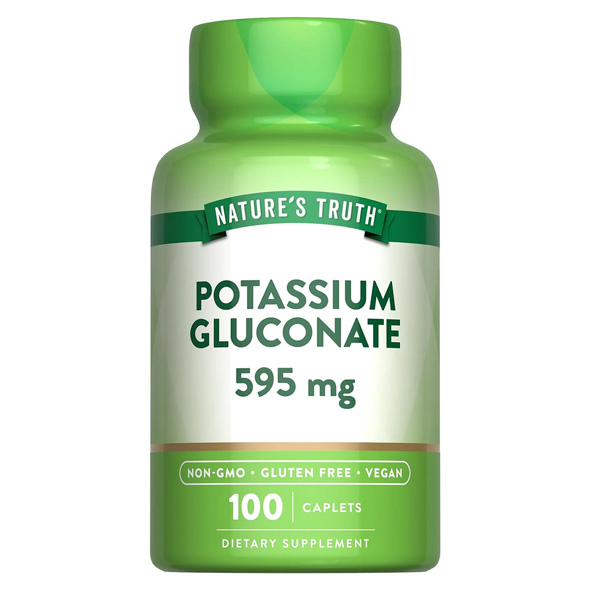 Nature's Truth Suplemento Gluconato de Potasio 595 mg, 100 tabletas para 3 meses