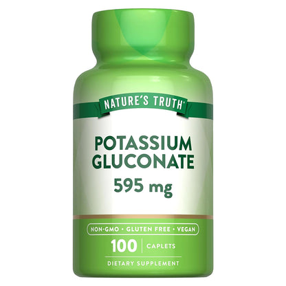 Nature's Truth Suplemento Gluconato de Potasio 595 mg, 100 tabletas para 3 meses