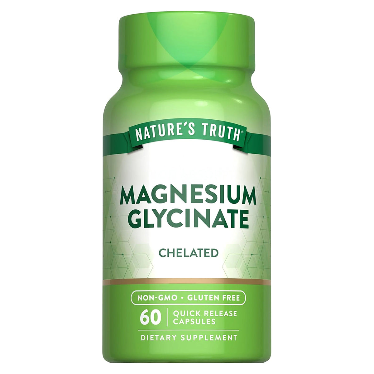 Nature's Truth Suplemento Glicinato de Magnesio 200 mg, 60 cápsulas para 1 mes