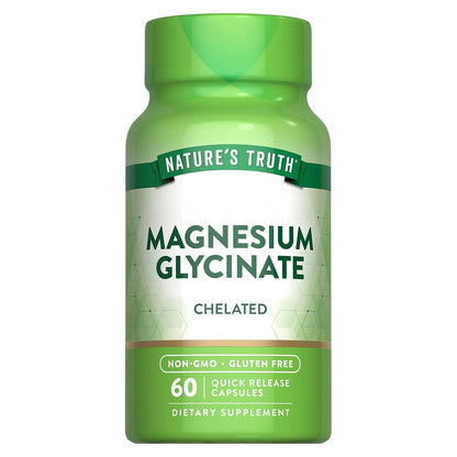 Nature's Truth Suplemento Glicinato de Magnesio 200 mg, 60 cápsulas para 1 mes