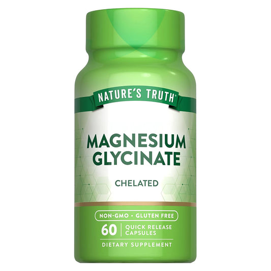 Nature's Truth Suplemento Glicinato de Magnesio 200 mg, 60 cápsulas para 1 mes
