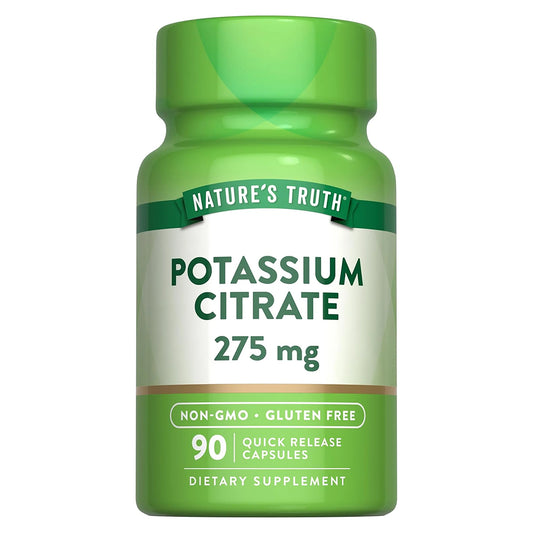Nature's Truth Suplemento Citrato de Potasio 275 mg, 90 cápsulas para 3 meses