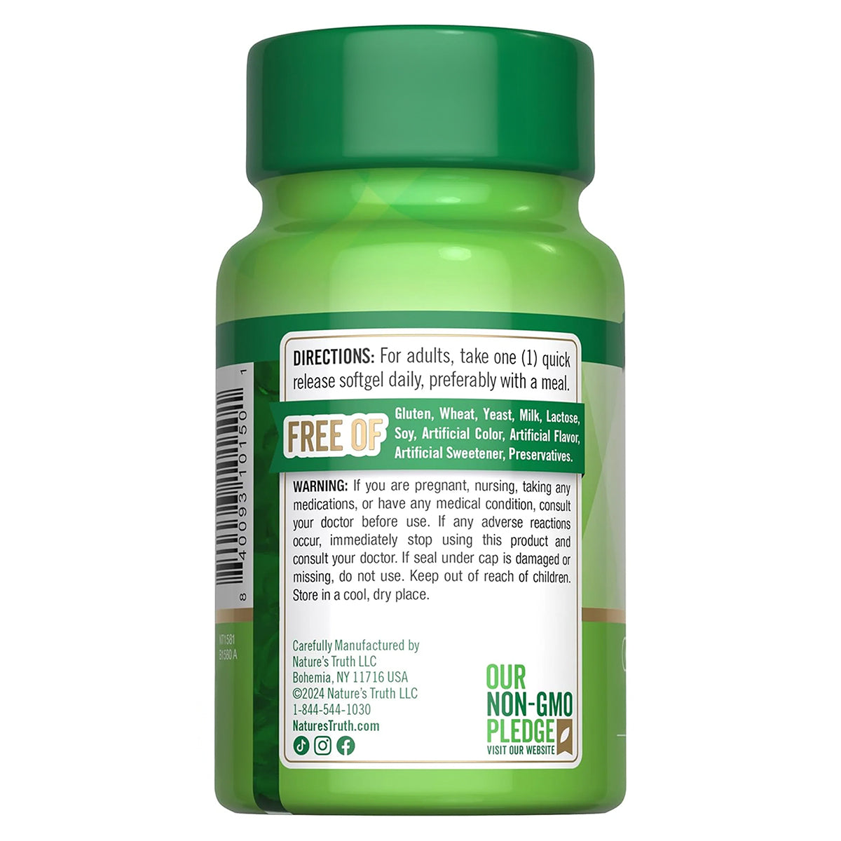 Nature's Truth Vitamina D3 1000 UI (25 mcg), 130 cápsulas para 3 meses