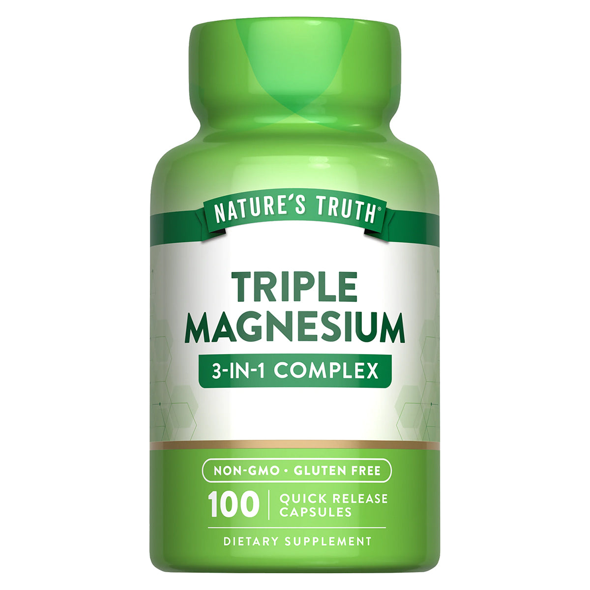 Nature's Truth Suplemento Complejo de Triple Magnesio, 100 cápsulas para 3 meses