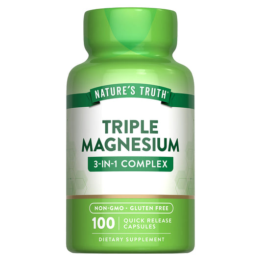 Nature's Truth Suplemento Complejo de Triple Magnesio, 100 cápsulas para 3 meses