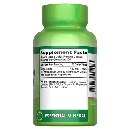 Nature's Truth Suplemento Complejo de Triple Magnesio, 100 cápsulas para 3 meses