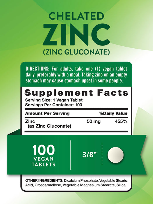 Nature's Truth Suplemento Gluconato de Zinc 50 mg, 100 tabletas
