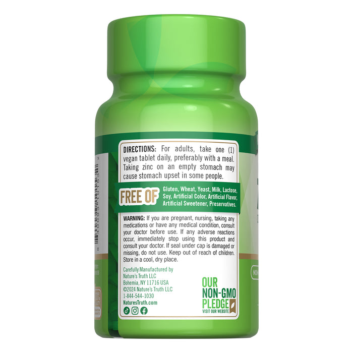 Nature's Truth Suplemento Gluconato de Zinc 50 mg, 100 tabletas