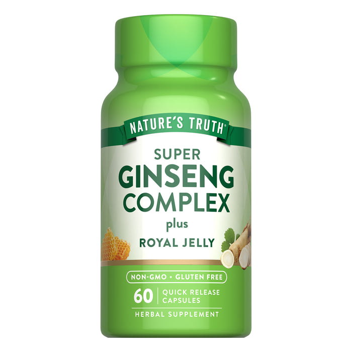 Nature's Truth Suplemento Complejo Super Ginseng con Jalea Real, 60 cápsulas