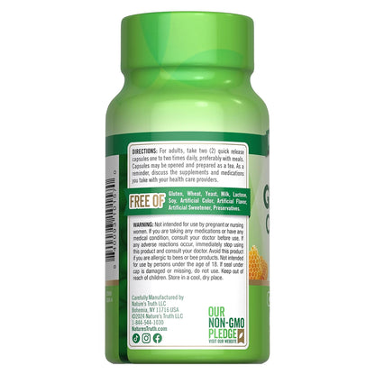 Nature's Truth Suplemento Complejo Super Ginseng con Jalea Real, 60 cápsulas para 1 mes