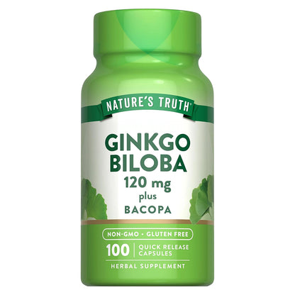 Nature´s Truth Suplemento Extracto de Ginkgo Biloba con Bacopa, 100 cápsulas