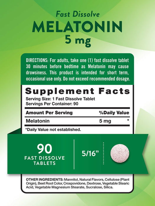 Nature's Truth Suplemento de Melatonina 5 mg, 90 cápsulas