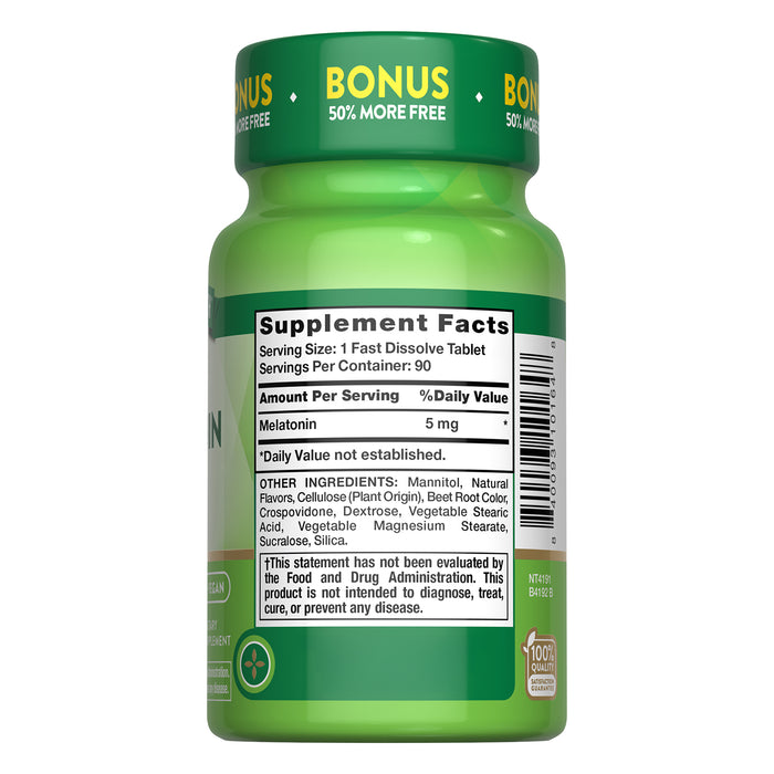 Nature's Truth Suplemento de Melatonina 5 mg, 90 cápsulas