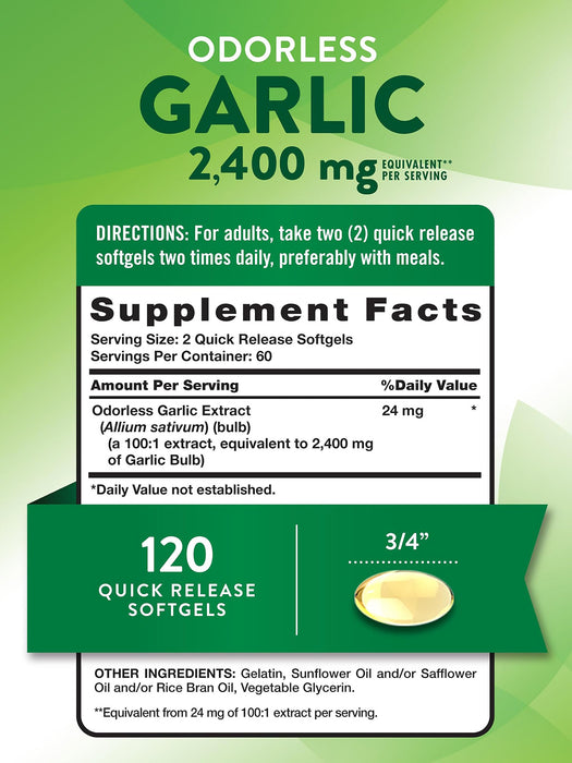 Nature's Truth Suplemento de Ajo 2400 mg, 120 cápsulas