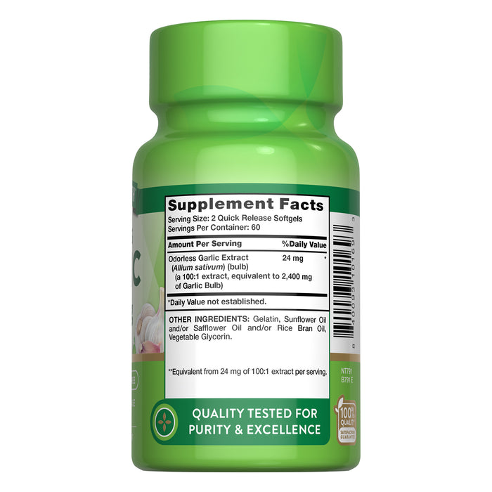 Nature's Truth Suplemento de Ajo 2400 mg, 120 cápsulas